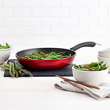 Epicurious Aluminum Nonstick 10-Inch Open Fry Pan in Red. View a larger version of this product image.