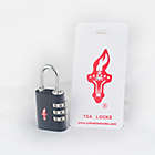 Alternate image 0 for Safe Skies&reg; 3-Dial TSA-Recognized Lock in Black with Luggage Tag