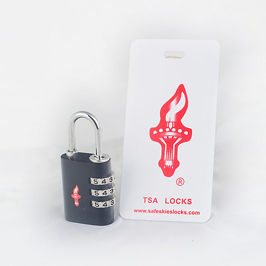 Alternate image 1 for Safe Skies® 3-Dial TSA-Recognized Lock in Black with Luggage Tag
