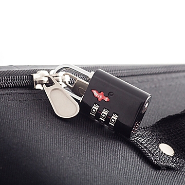 Safe Skies&reg; 3-Dial TSA-Recognized Lock in Black with Luggage Tag. View a larger version of this product image.