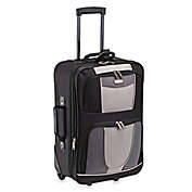 Geoffrey Beene 21-Inch Softside Expandable Carry-On Suitcase in Black/Grey