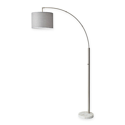 Adesso Bowery Arc Floor Lamp Bed Bath, Arched Floor Lamp White Shade