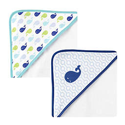 BabyVision® Luvable Friends® 2-Pack Whale Hooded Towel in Blue