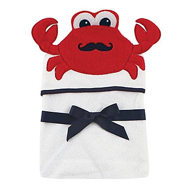 Baby Vision&reg; Hudson Baby&reg; Crab Hooded Towel in White. View a larger version of this product image.