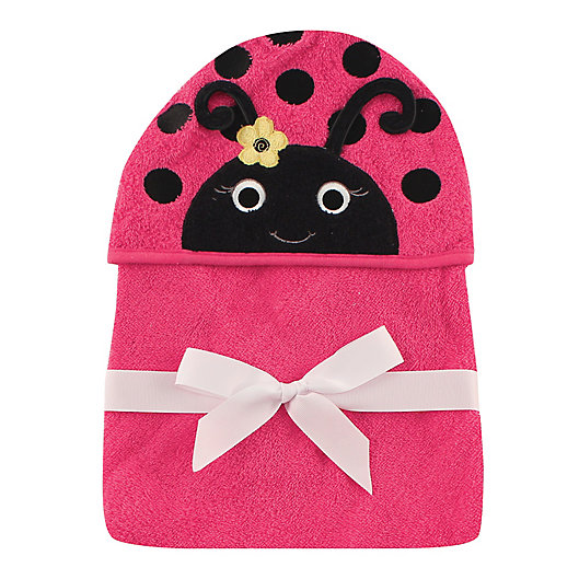 Alternate image 1 for Baby Vision® Hudson Baby® Ladybug Hooded Towel in Pink