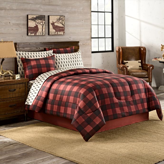 Mesa Comforter Set In Red Black Bed Bath And Beyond Canada