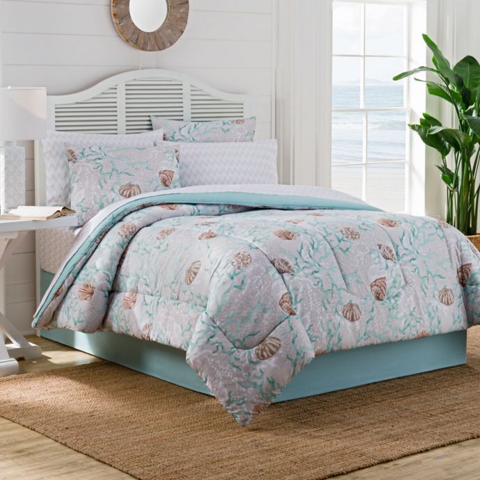 Muriel Comforter Set in Aqua/Grey | Bed Bath and Beyond Canada