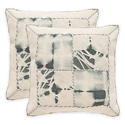 Safavieh Dip-Dye Quartre Patch 24-Inch Square Throw Pillows in Seasalt (Set of 2)