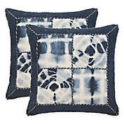 Safavieh Dip-Dye Quartre Patch 24-Inch Square Throw Pillows in Navy (Set of 2)