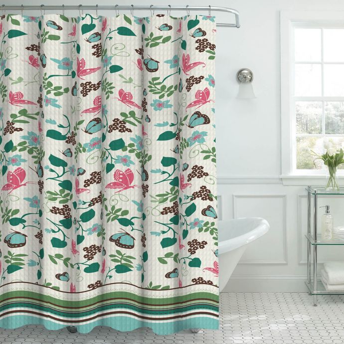 Fly Away Shower Curtain with Hooks in Aqua Bed Bath & Beyond