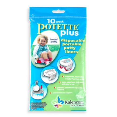 Potette&reg; Plus 10-Pack Trainer Seat Liner Refills in Light Blue