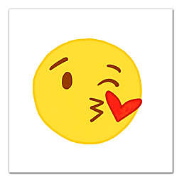 Kissy Face Emoji 10-Inch x 10-Inch Canvas Wall Art