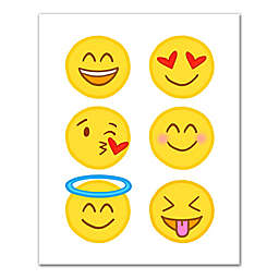 Happy Emoji Collection 10-Inch x 10-Inch Canvas Wall Art