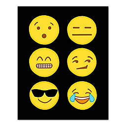 Assorted Emoji Collection 10-Inch x 10-Inch Canvas Wall Art