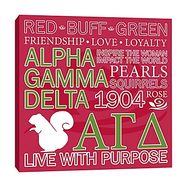 Alpha Gamma Delta 16-Inch x 16-Inch Canvas Wall Art. View a larger version of this product image.