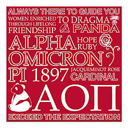 Apha Omicron Pi 16-Inch Square Canvas Wall Art