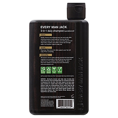 Every Man Jack&reg; 13.5 fl. oz. 2-in-1 Daily Shampoo + Conditioner in Sandlewood. View a larger version of this product image.