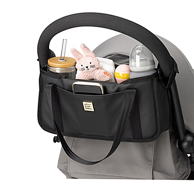 Petunia Pickle Bottom&reg; Wander Faux Leather Stroller Organizer Caddy in Black. View a larger version of this product image.