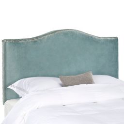 Safavieh Jeneve Winged Headboard in Wedgewood Blue Velvet