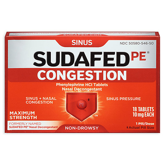 Alternate image 1 for Sudafed PE® 18-Count Maximum Strength Congestion Tablets