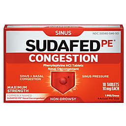 Sudafed PE® 18-Count Maximum Strength Congestion Tablets