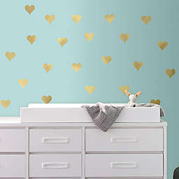 Gold Heart Peel and Stick Wall Decals