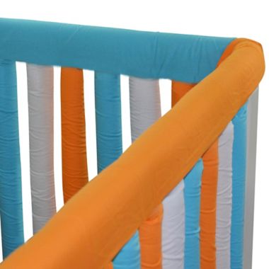Go Mama Go  52-Inch x 6-Inch Cotton Couture Teething Guards in Orange/Aqua. View a larger version of this product image.