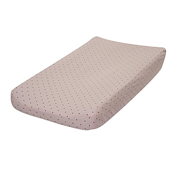 Go Mama Go Designs&reg; Classic Cotton Dot Changing Pad Cover in Pink/Chocolate. View a larger version of this product image.