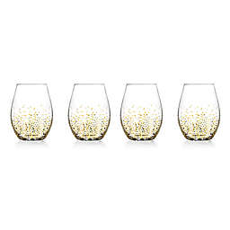 Fitz and Floyd® Luster Stemless Wine Glasses in Gold (Set of 4)