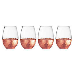 Fitz and Floyd® Daphne Stemless Wine Glasses in Copper (Set of 4)