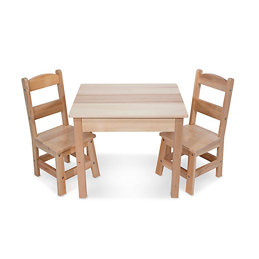 Alternate image 1 for Melissa and Doug® Wooden 3-Piece Table and Chair Set