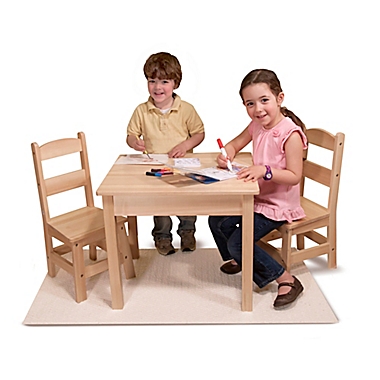 Melissa and Doug&reg; Wooden 3-Piece Table and Chair Set. View a larger version of this product image.