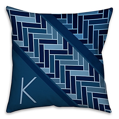 Tiled Pattern 16-Inch Square Throw Pillow in Navy. View a larger version of this product image.