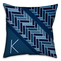 Tiled Pattern 16-Inch Square Throw Pillow in Navy