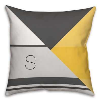 Color Blocking 16-Inch Square Throw Pillow in Grey/Yellow