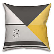 Color Blocking Square Throw Pillow in Grey/Yellow