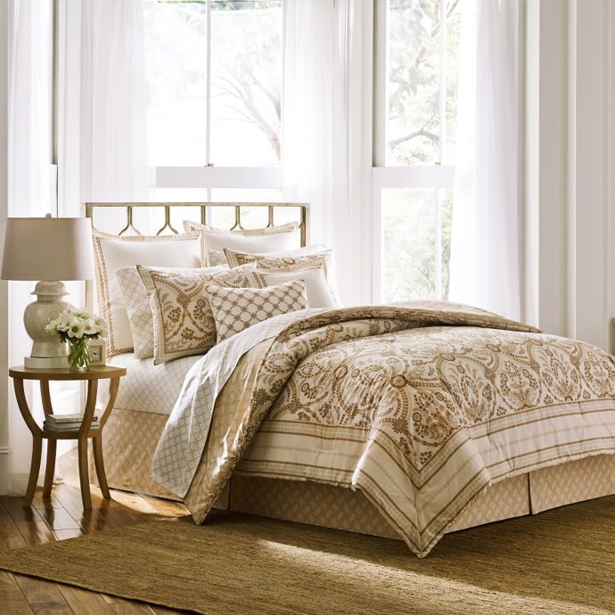 Laura Ashley® Almeida Comforter Set in Neutral | Bed Bath ...