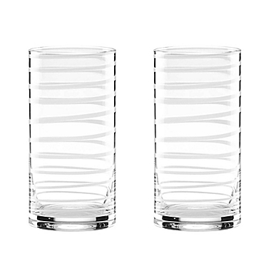 kate spade new york Charlotte Street&trade; White Highball Glasses (Set of 2). View a larger version of this product image.