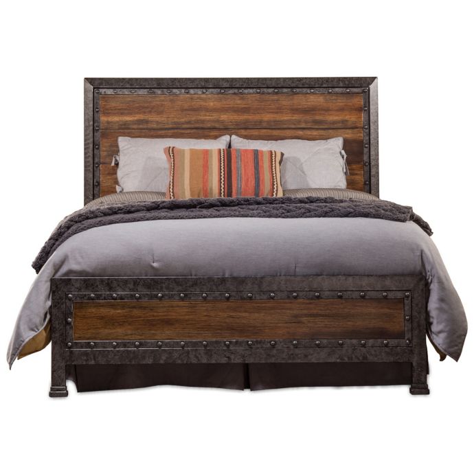 Hillsdale Mackinac Bed Set With Rails In Black Wood