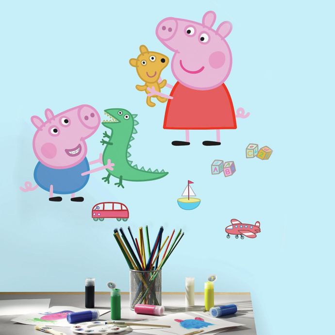 Peppa the Pig Peppa and Playtime Peel and Stick Giant Wall