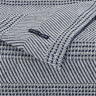 Nautica&reg; Chevron Stripe Cotton King Blanket in Navy. View a larger version of this product image.
