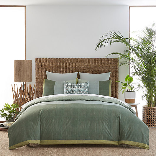 Alternate image 1 for Izi® Chambray Color Block Comforter Set in Green