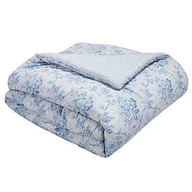 Laura Ashley Nina 5-Piece Reversible Twin Comforter Set in Powder Blue. View a larger version of this product image.
