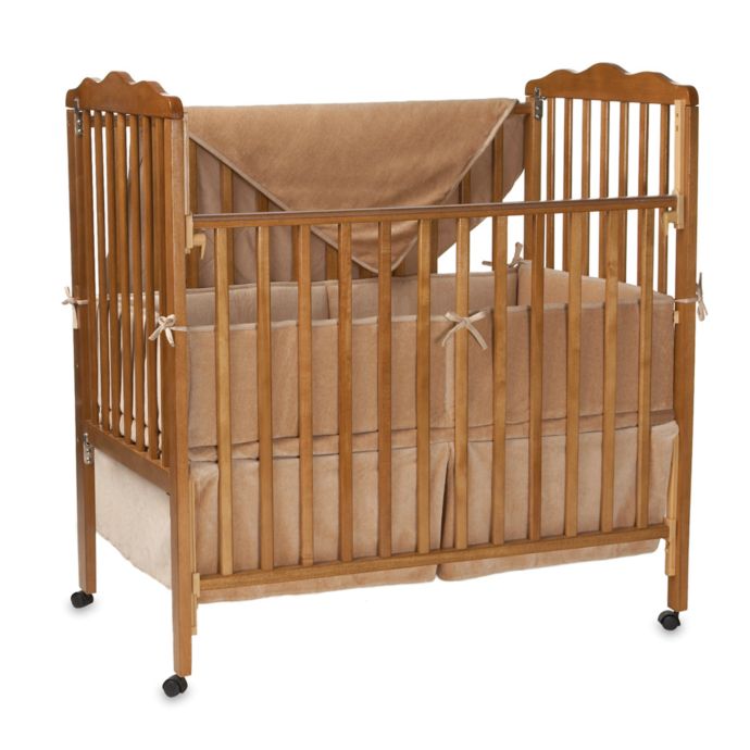 Natural Organic Cotton Velour 3 Piece Porta Crib Set In Mocha