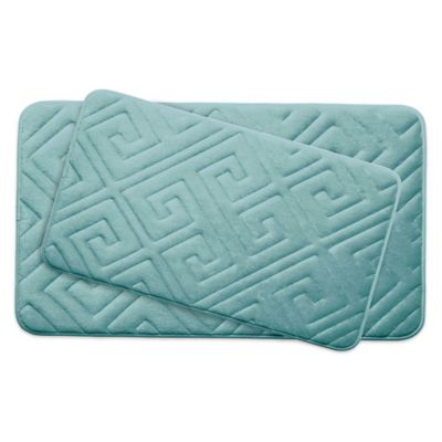 teal bath mat set