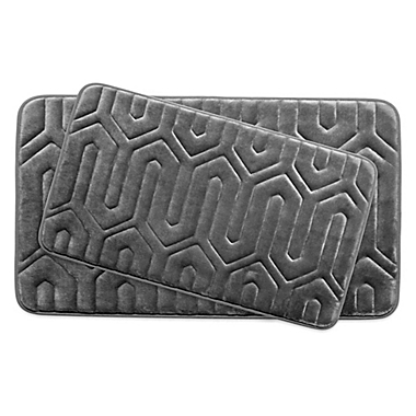 Bounce Comfort Thea Memory Foam 2-Piece Bath Mat Set in Dark Grey. View a larger version of this product image.