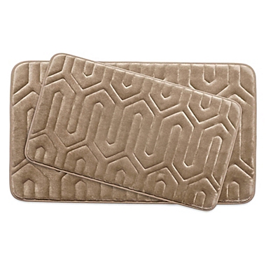 Bounce Comfort Thea Memory Foam 2-Piece Bath Mat Set in Linen. View a larger version of this product image.