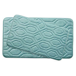 Bounce Comfort Turtle Shell Memory Foam 2-Piece Bath Mat Set in Aqua
