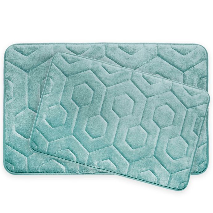 Bounce Comfort Hexagon Memory Foam 2Piece Bath Mat Set Bed Bath and