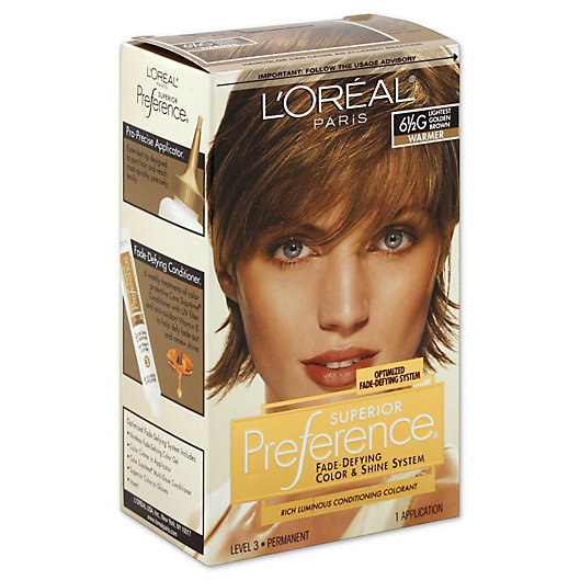 Alternate image 1 for L'Oréal Superior Preference Fade-Defying Color/Shine 61/2G Lightest Golden Brown